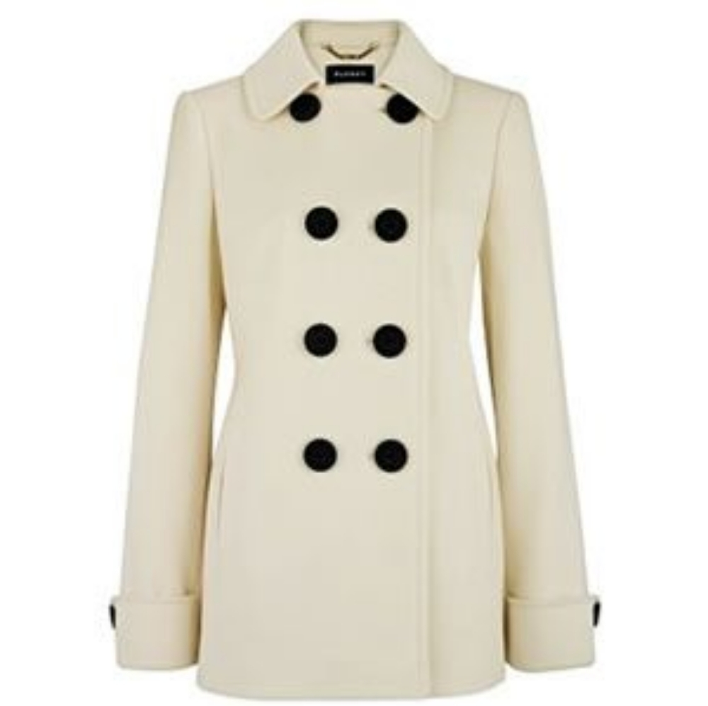 EUC White Wool Pea Coat